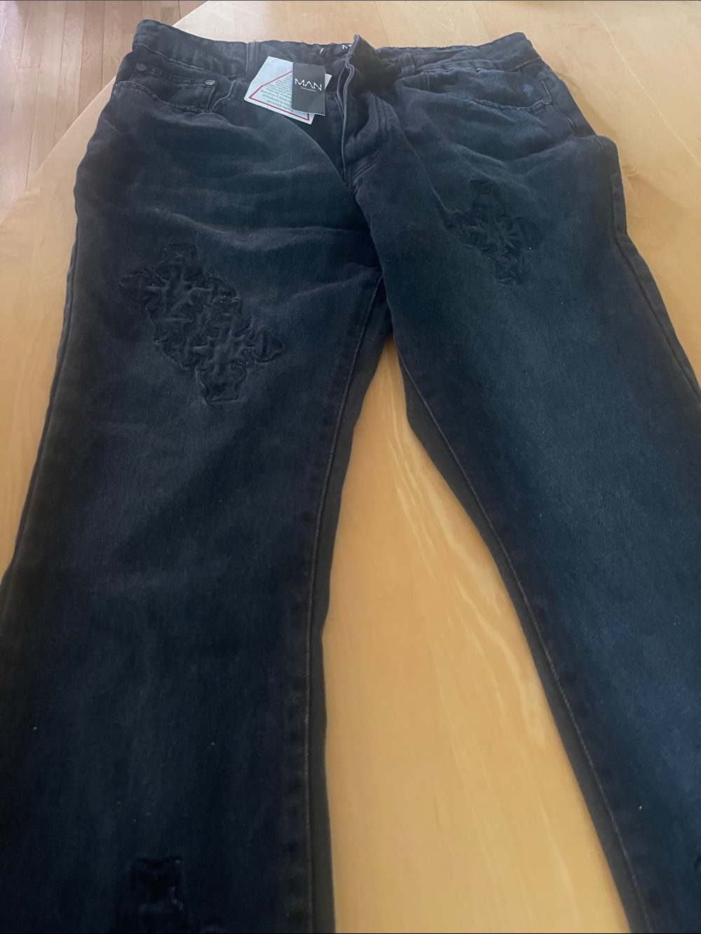Boohoo Black Straight-Leg Men’s Pants